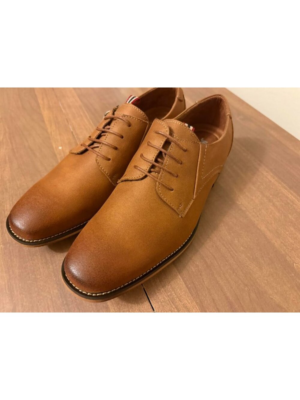 Men's Brown Leather Comfort Lace Up Derby Dress Office Business Casual Shoes